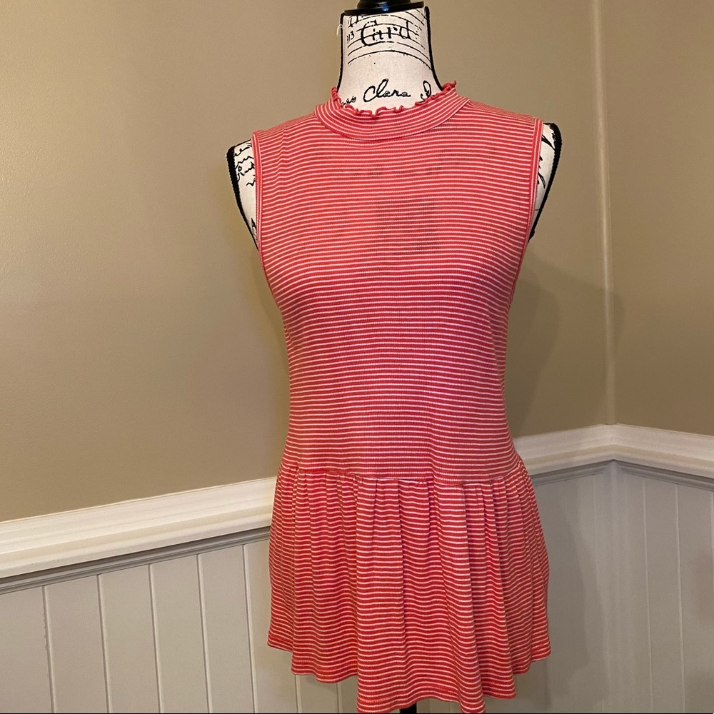 From Anthropologie T.la red and white sleeveless top